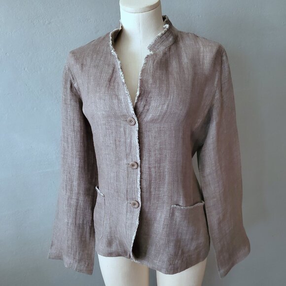 Eileen Fisher Irish Linen Blazer/ Size L/ Casual Career - Picture 2 of 11